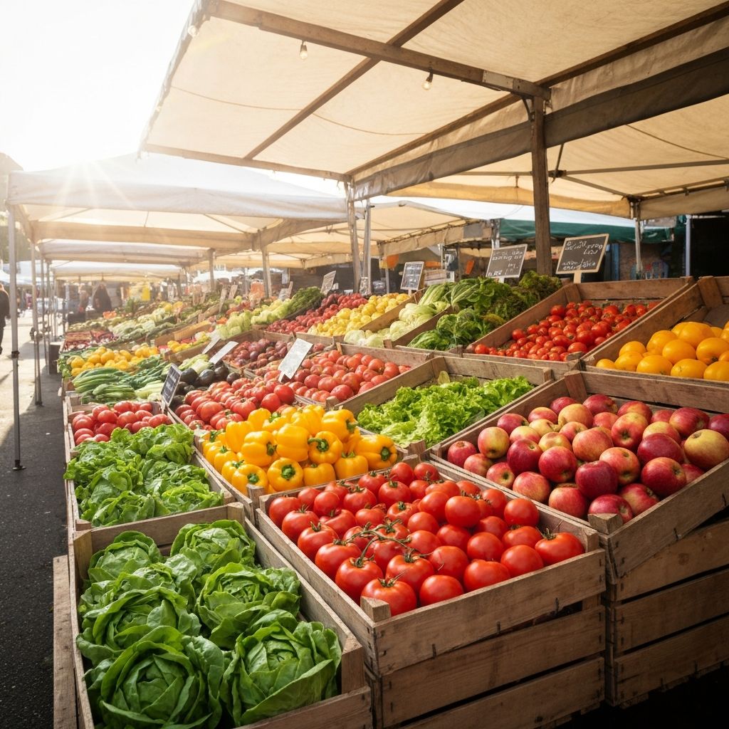 Fresh produce at a local market